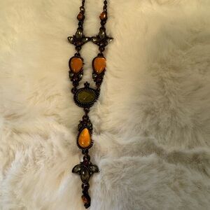 Necklace Vintage Multicolored Jewels. 16” w/3” extender. Rare. Retro. New.